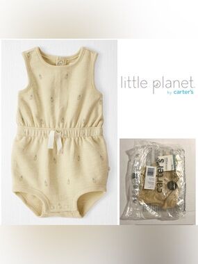 🆕CARTER’S LITTLE PLANET - NB - NWT - INFANT GIRLS PINEAPPLE ROMPER